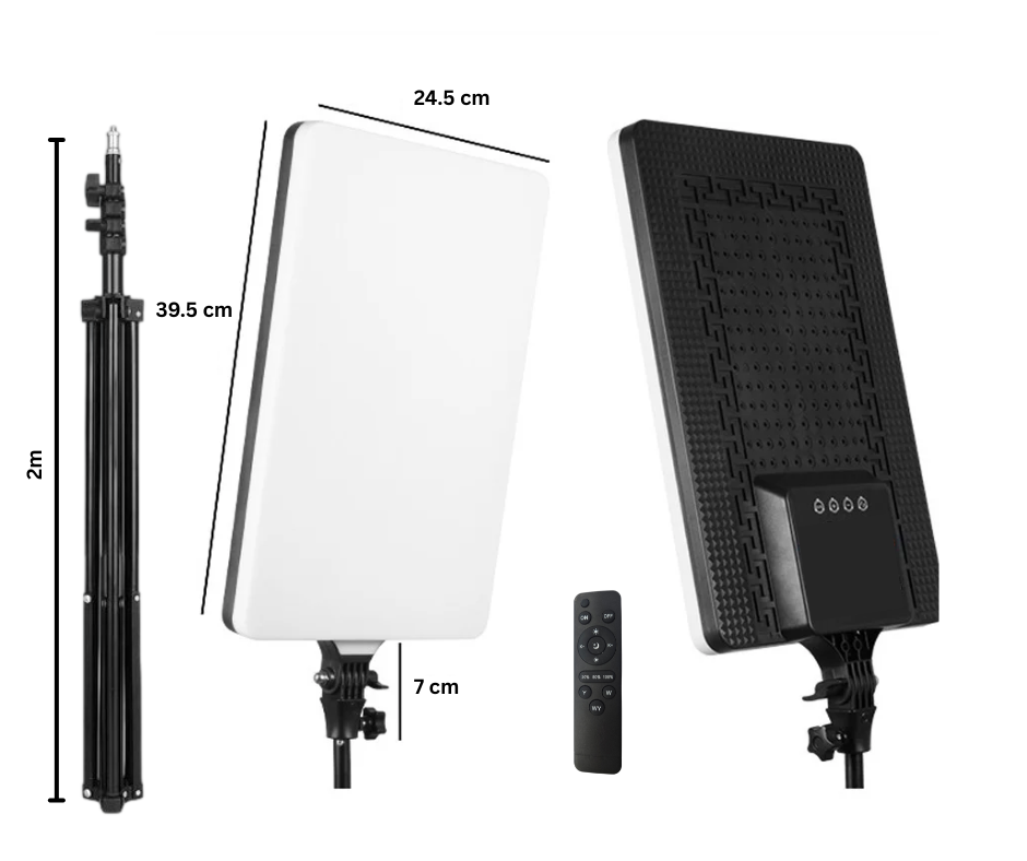 Panou Fill Light LED Portabil - PL-19 | 39CM x 24CM | Cu telecomanda si trepied