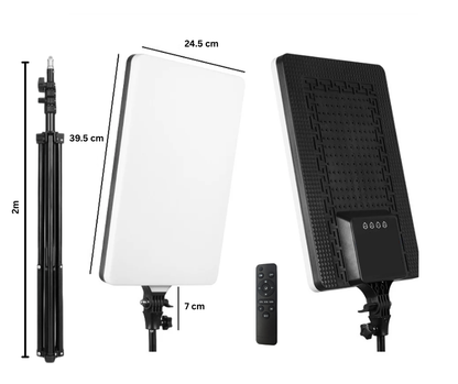 Panou Fill Light LED Portabil - PL-19 | 39CM x 24CM | Cu telecomanda si trepied