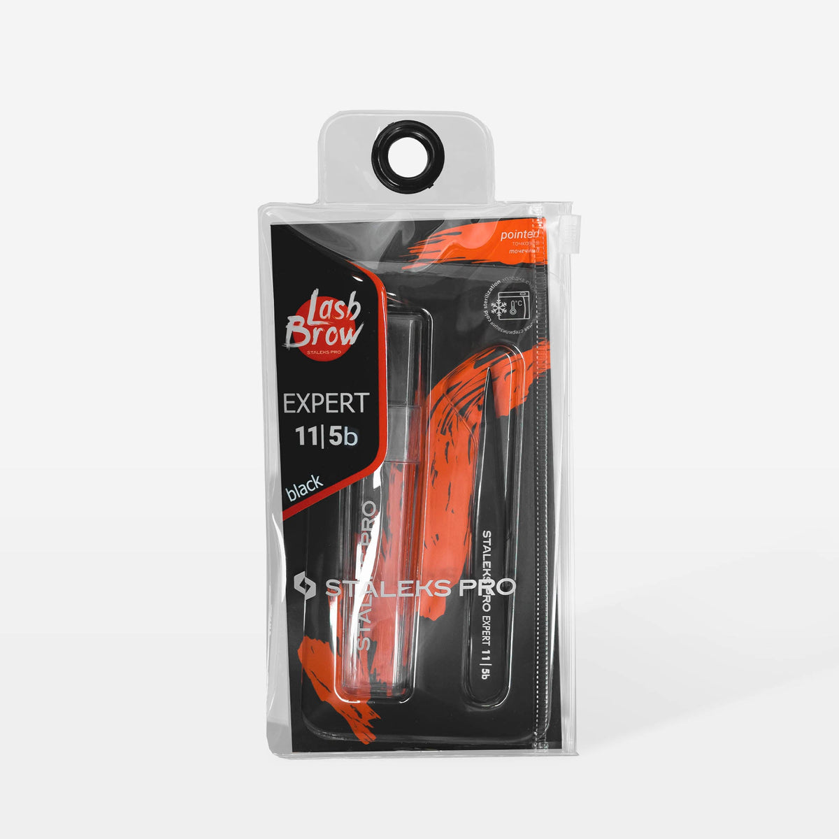Penseta Profesionala Sprancene STALEKS EXPERT 11 TYPE 5B, Varf Ascutit, Neagra, TE-11/5B