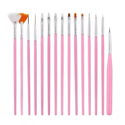 Set Profesional 15 Pensule pentru Nail Art si Gel