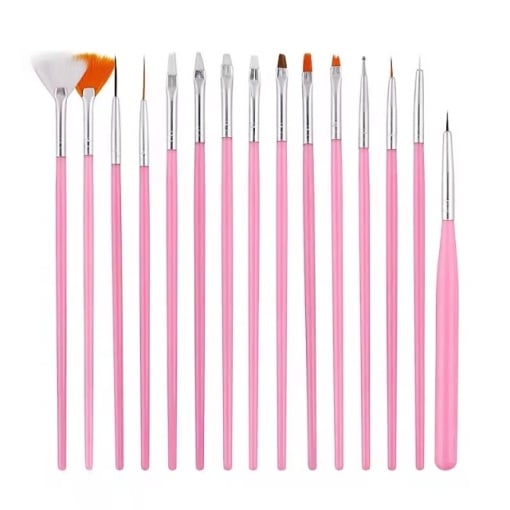 Set Profesional 15 Pensule pentru Nail Art si Gel