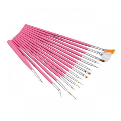 Set Profesional 15 Pensule pentru Nail Art si Gel