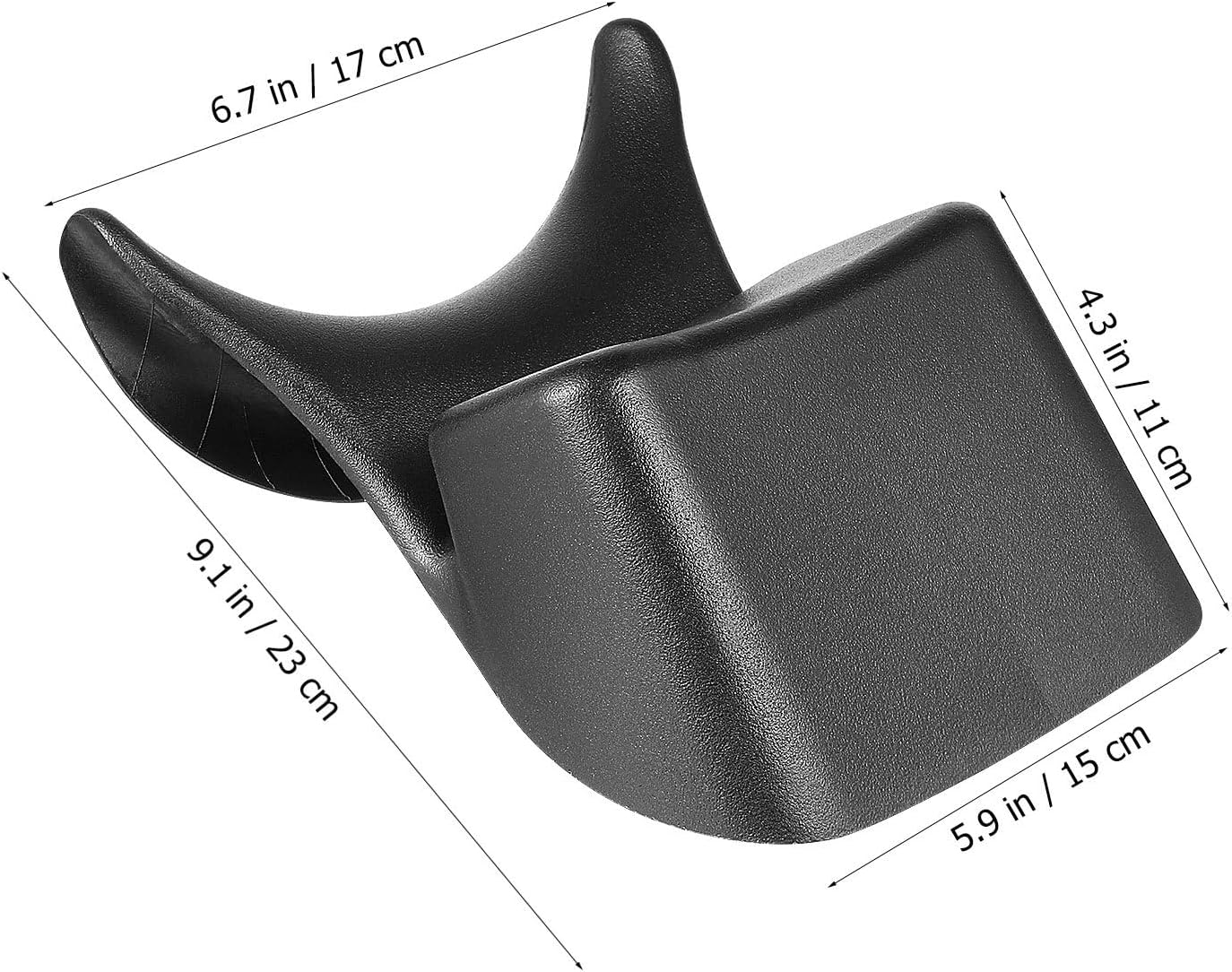 Grafic tehnic ce prezinta cotele si dimensiunile exacte de 23x15x11 cm ale pernei suport pentru gat destinate lavoarului de coafor.