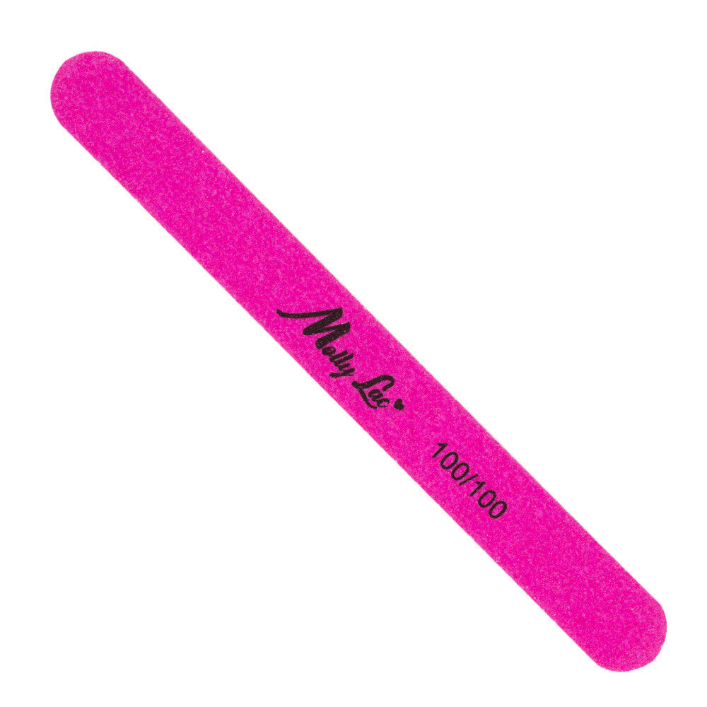 Set 10 BUC Pila Unghii SLIM MollyLac 100/100 - NEON PINK