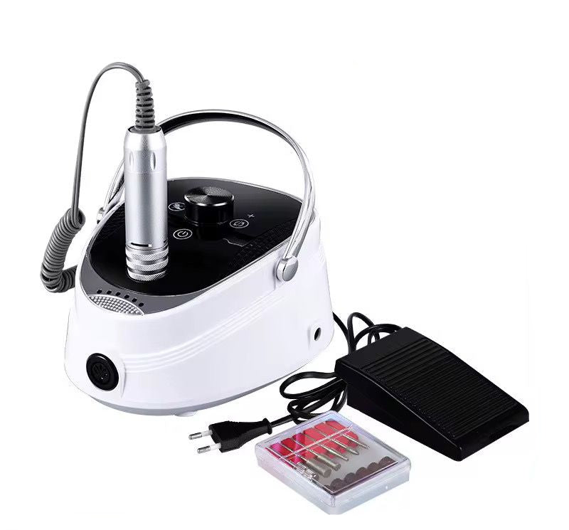 Set complet pila electrica portabila BQ-730 cu incarcator de retea, pedala de control si accesorii pentru manichiura.
