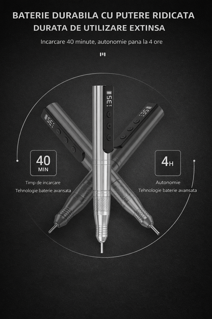 Freza Profesionala Reincarcabila – 35.000 RPM, Wireless Design