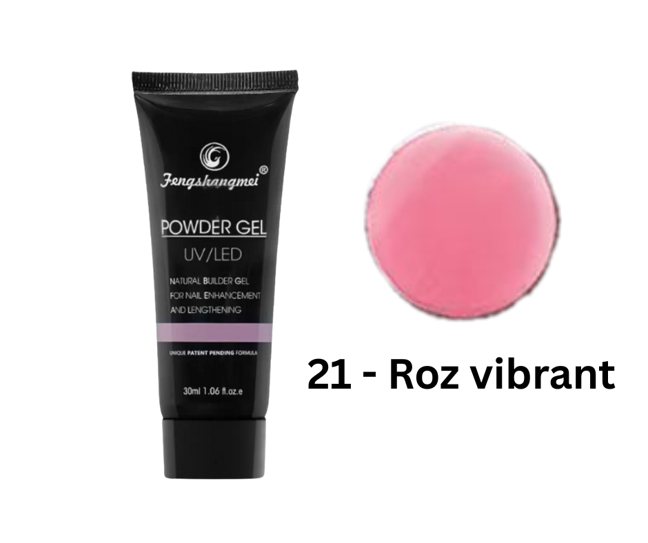 Polygel FSM Nr. 21 – Gel acrilic flexibil pentru unghii rezistente 30ML - ROZ VIBRANT