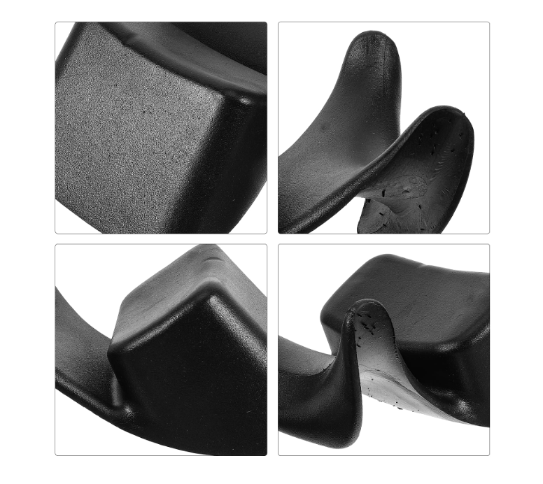 Colaj cu patru unghiuri diferite de fotografiere ale protectiei de gat pentru scafa, evidentiand finisajele si decupajele ergonomice.