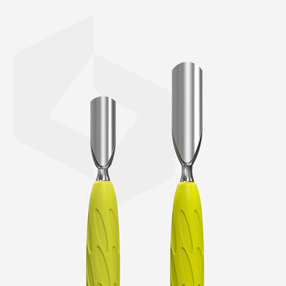 Pusher cuticule profesional inox, pusher cuticule galben, vedere multipla, Staleks Uniq, PQ-10/1y