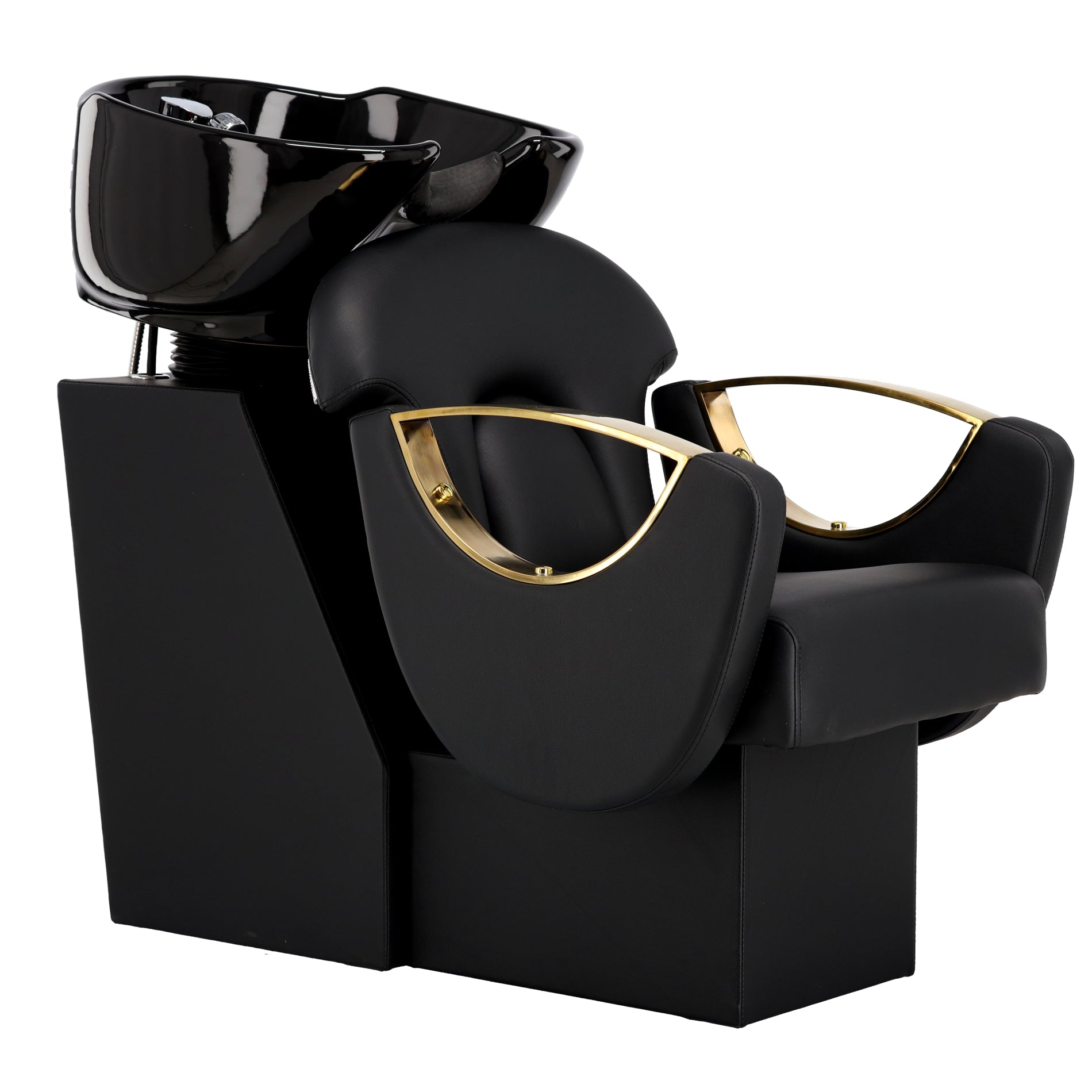 Scafa profesionala coafor Jayce neagra cu bol ceramic si design modern pentru salon