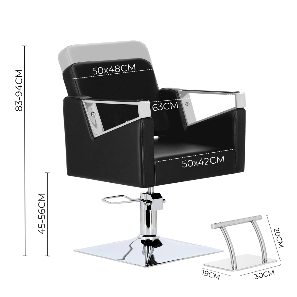 Scaun coafor / frizerie Black Tomas, pompa hidraulica, rotativ