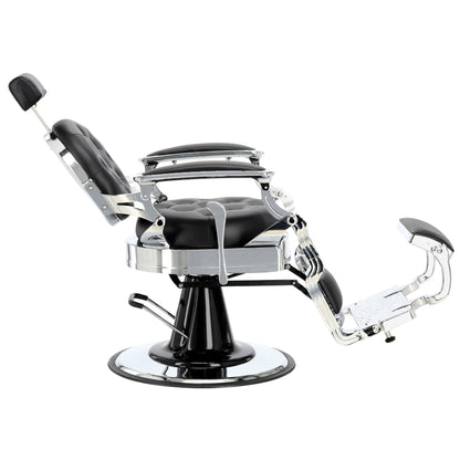Scaun de frizerie hidraulic | Barber King | Negru-Argintiu