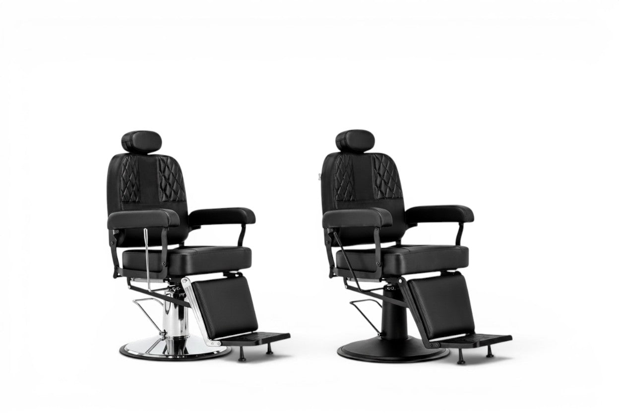 Scaun Barber Profesional Nestor Argintiu/Negru – Confort Premium pentru Frizerii/Saloane Moderne