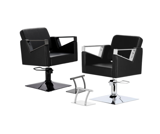 Scaun coafor / frizerie Black Tomas, pompa hidraulica, rotativ