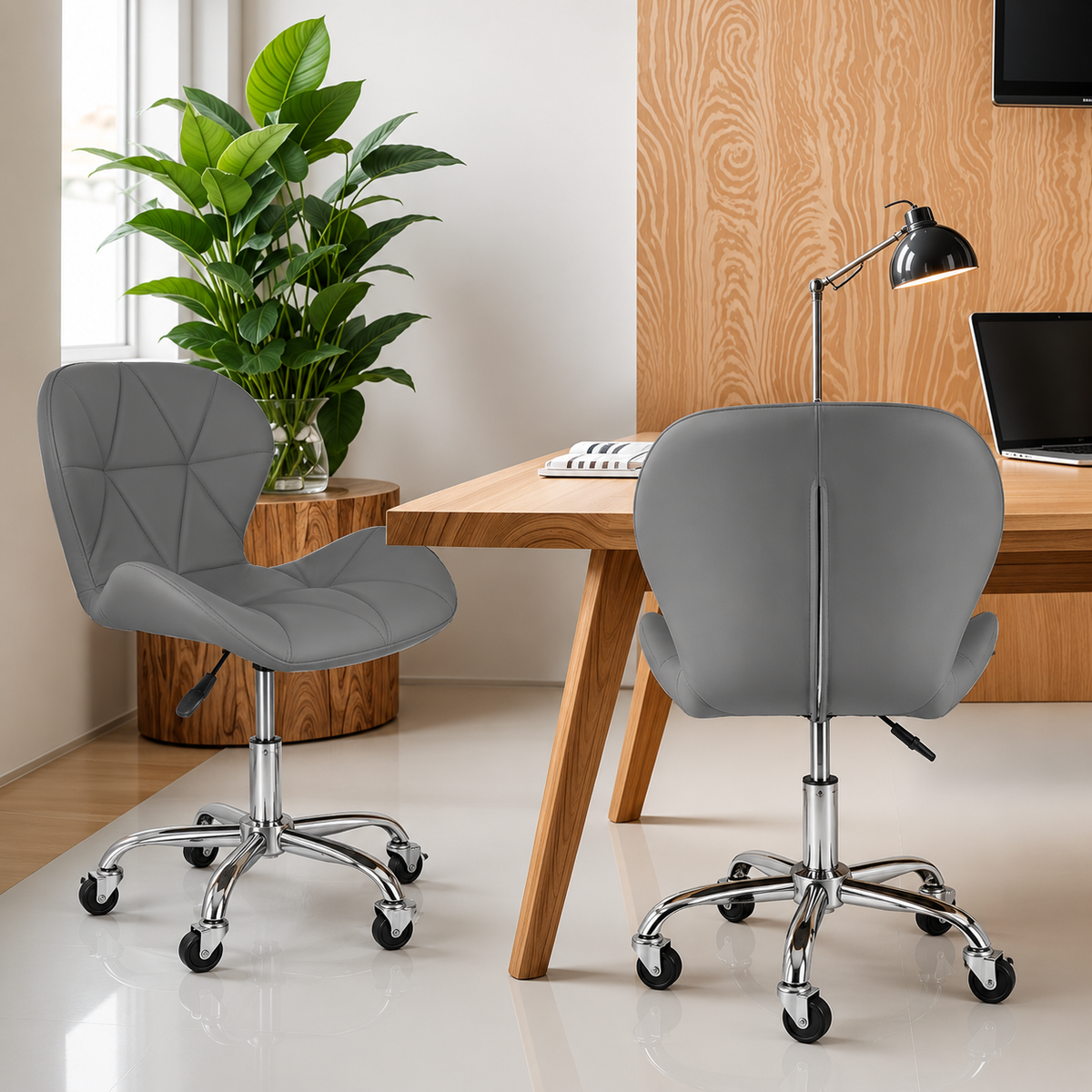Scaun Ergonomic Manichiura / Cosmetica Diamond Grey – Inaltime Reglabila