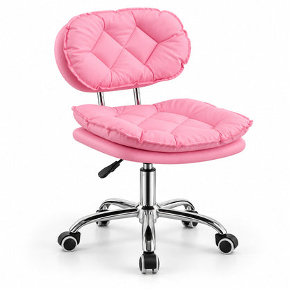 Scaun Salon BUBBLE roz, rotativ si reglabil pe inaltime, cu sezut si spatar capitonate - Ideal Beauty