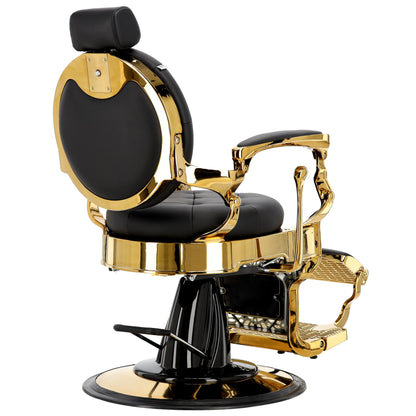 Scaun de frizerie hidraulic | Barber King | Negru-Gold