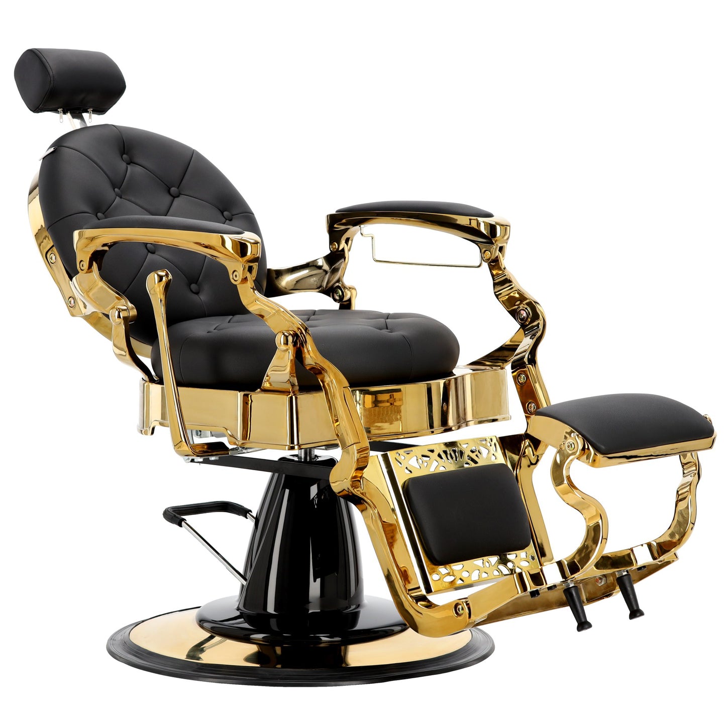 Scaun de frizerie hidraulic | Barber King | Negru-Gold