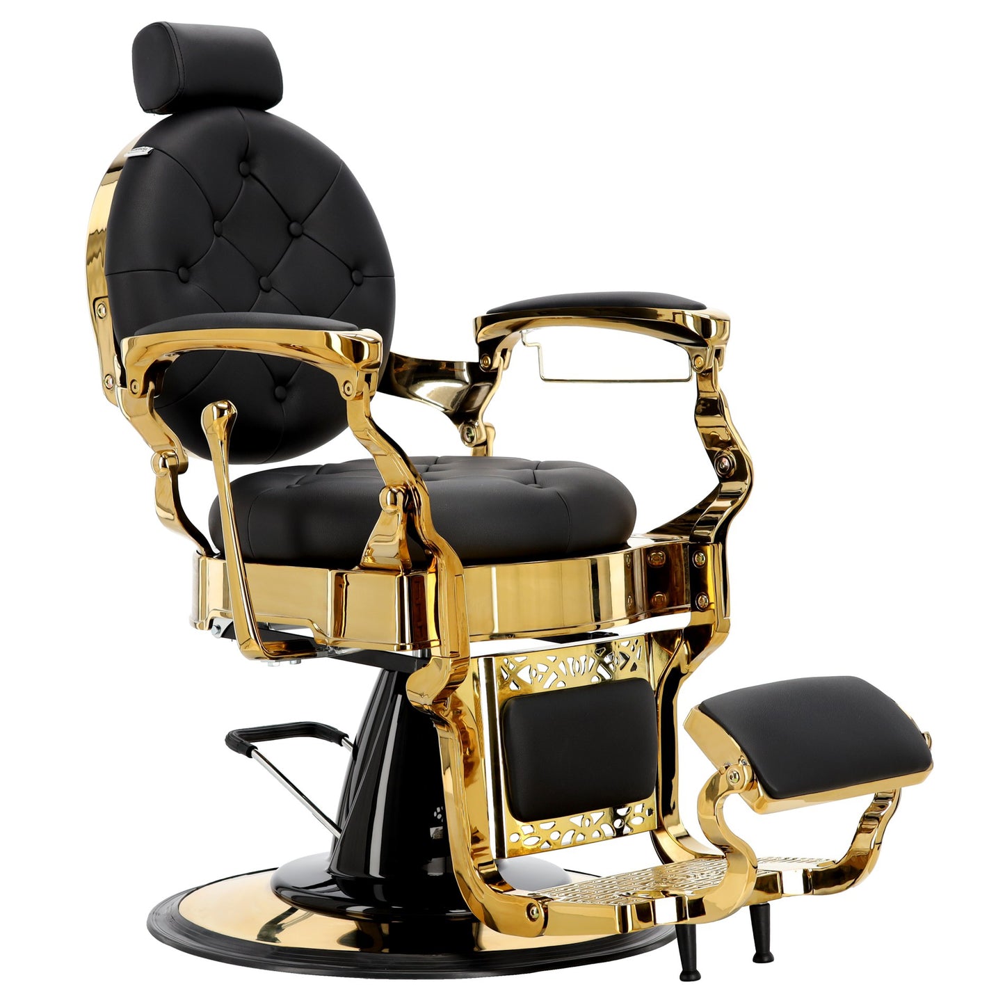 Scaun de frizerie hidraulic | Barber King | Negru-Gold