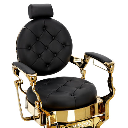 Scaun de frizerie hidraulic | Barber King | Negru-Gold