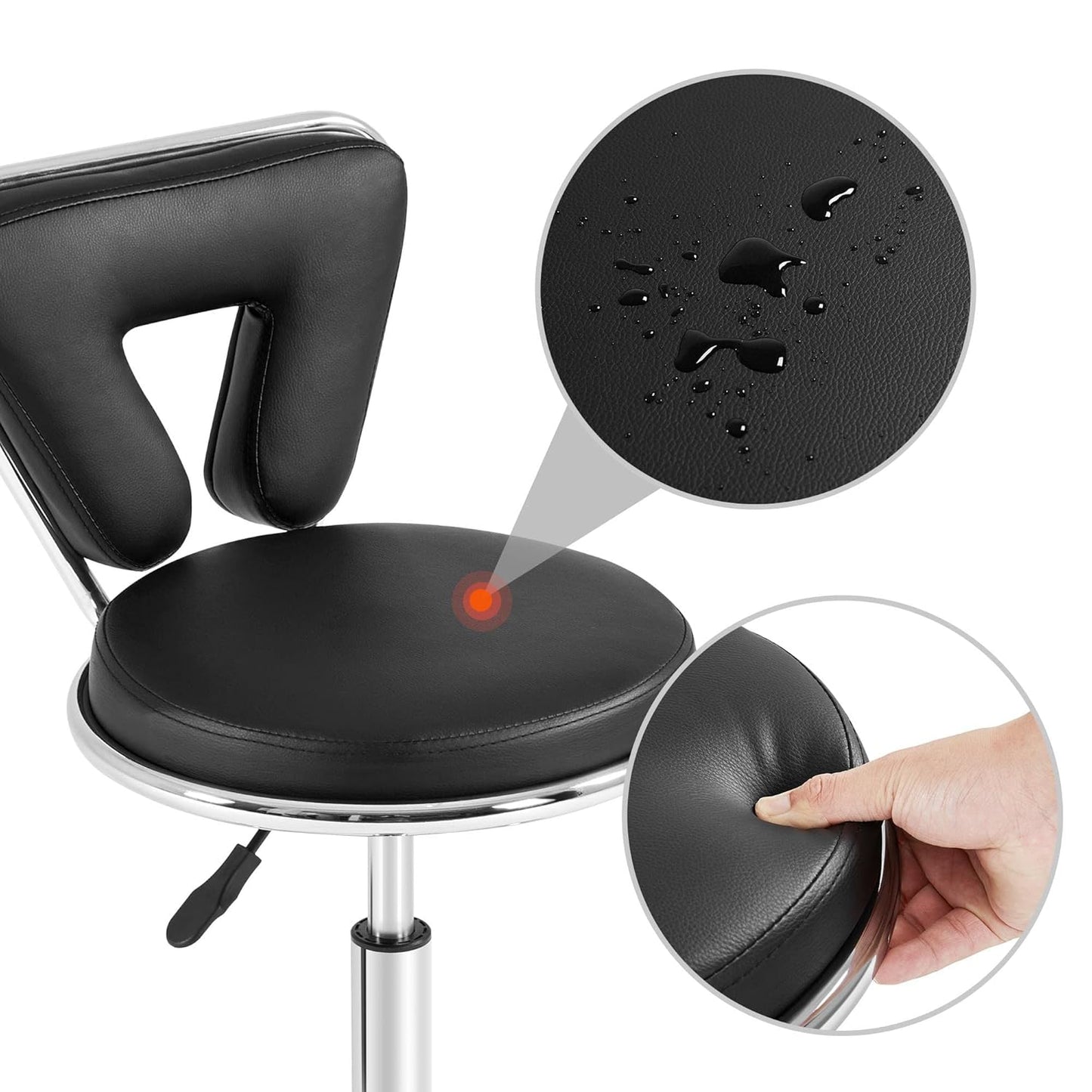 Scaun Rotativ Profesional, Design V-Shape, Suport Lombar – Negru/Alb