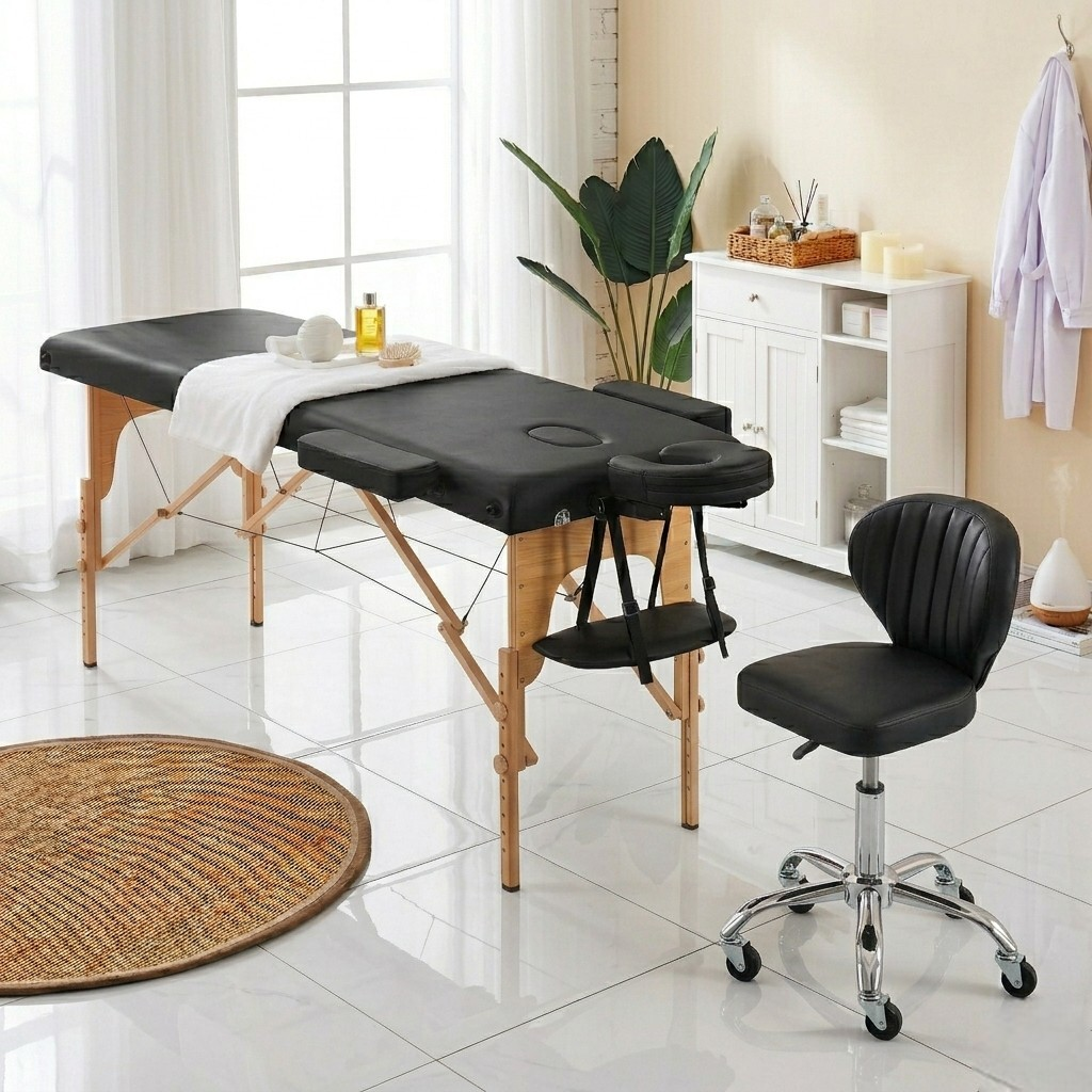 Scaun Profesional de Salon Design Scoica – Ergonomie si Stil Avangardist – Alb / Negru
