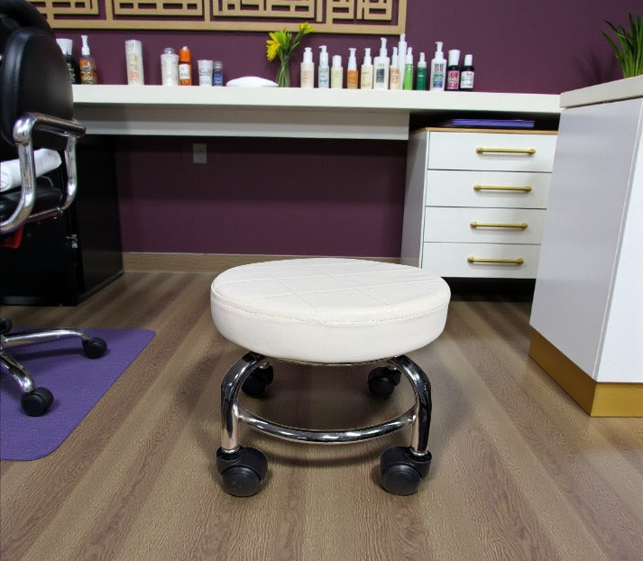Scaun de Pedichiura pe role | Rotire 360, Dimensiuni 34x26,5x5,5 cm
