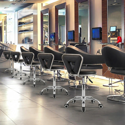 Scaun Rotativ Profesional, Design V-Shape, Suport Lombar – Negru/Alb