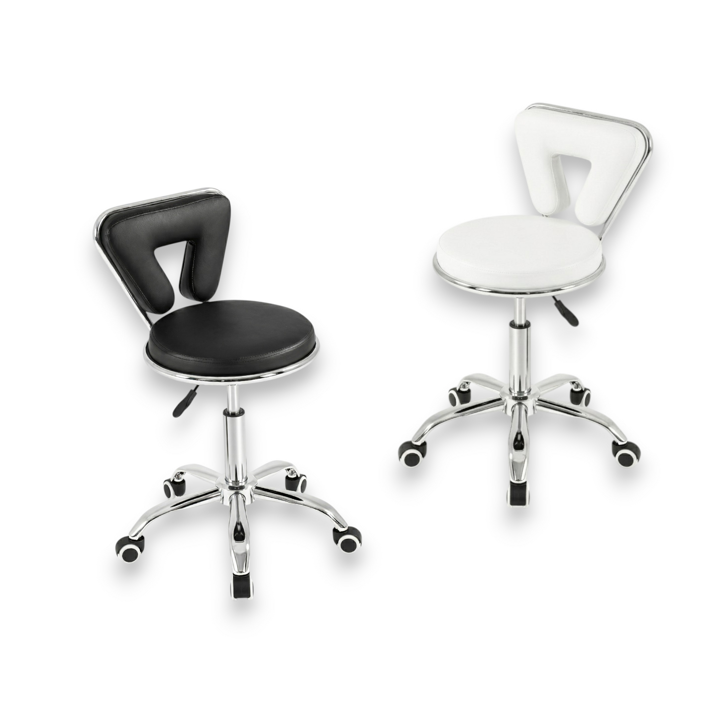 Scaun Rotativ Profesional, Design V-Shape, Suport Lombar – Negru/Alb