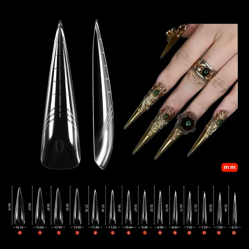 Tipsuri Reutilizabile Dual Form NO. #50 – Design Extreme Gothic Stiletto (70 buc)