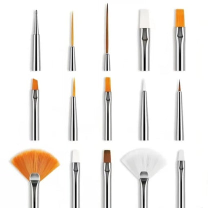 Set Profesional 15 Pensule pentru Nail Art si Gel