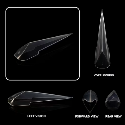 Tipsuri Reutilizabile Dual Form NO. #52 – Design 3D Facetat, Tip Gheara (140 buc)
