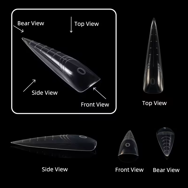 Tipsuri Reutilizabile Dual Form NO. #50 – Design Extreme Gothic Stiletto (70 buc)
