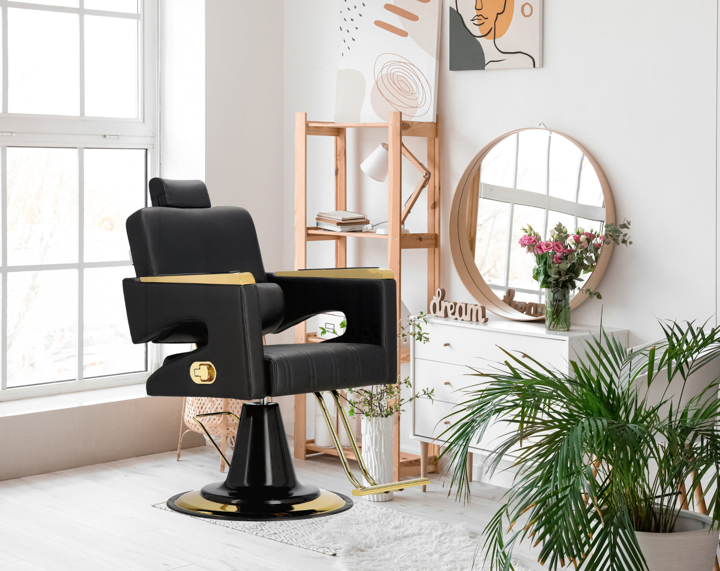 Fotoliu de coafor profesional Stella – Lux si confort in salon