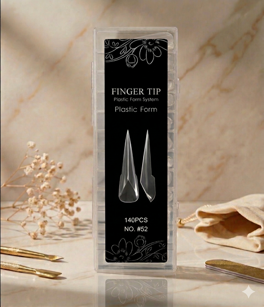 Tipsuri Reutilizabile Dual Form NO. #52 – Design 3D Facetat, Tip Gheara (140 buc)