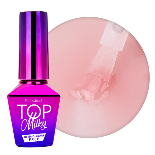 Top Coat MollyLac Milky Rose Sepia – Finisaj Laptos, HEMA Free & No Wipe