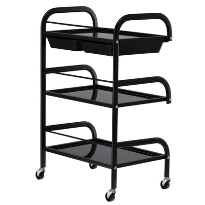 Ucenic Profesional Cosmetica 58 cm | Structura 3 Polite si 2 Sertare | Negru