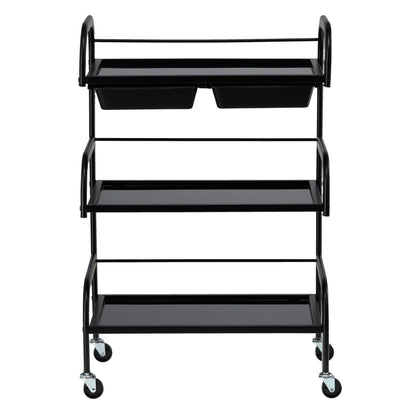 Ucenic Profesional Cosmetica 58 cm | Structura 3 Polite si 2 Sertare | Negru