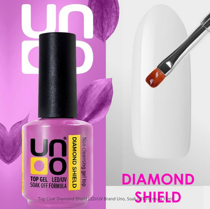 Top Coat Diamond Shield LED/UV Brand Uno, fara degresare 15ml