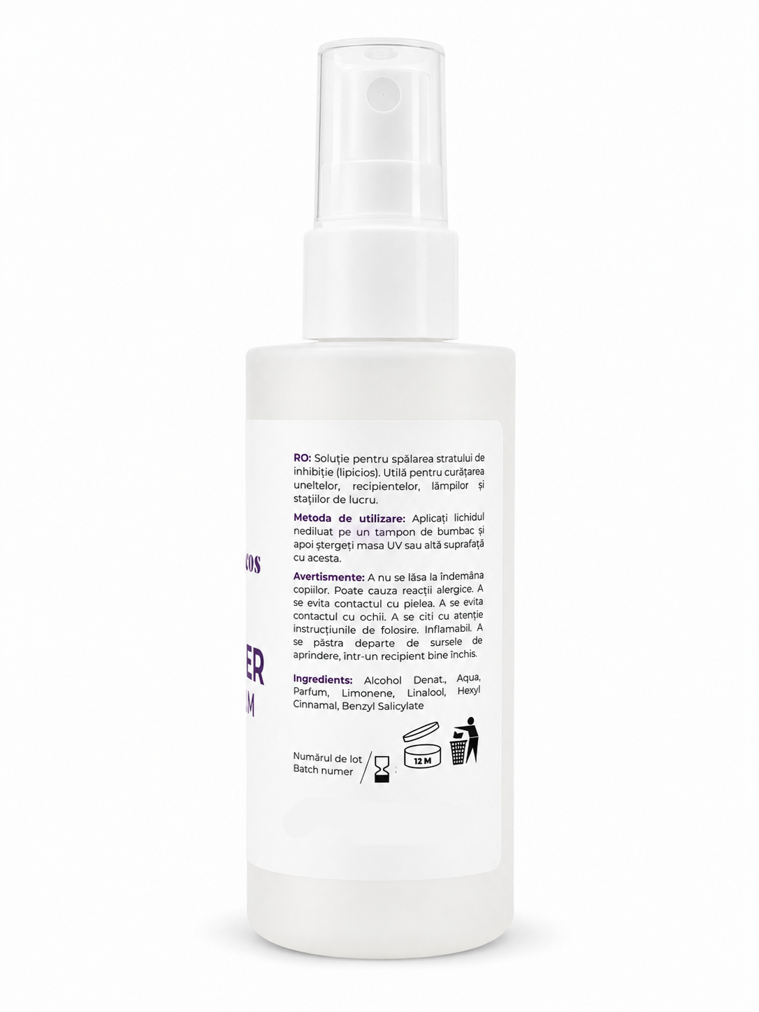 Metoda de ultilizare Flacon Cleaner Cosmeticos Premium 100 ml cu pulverizator