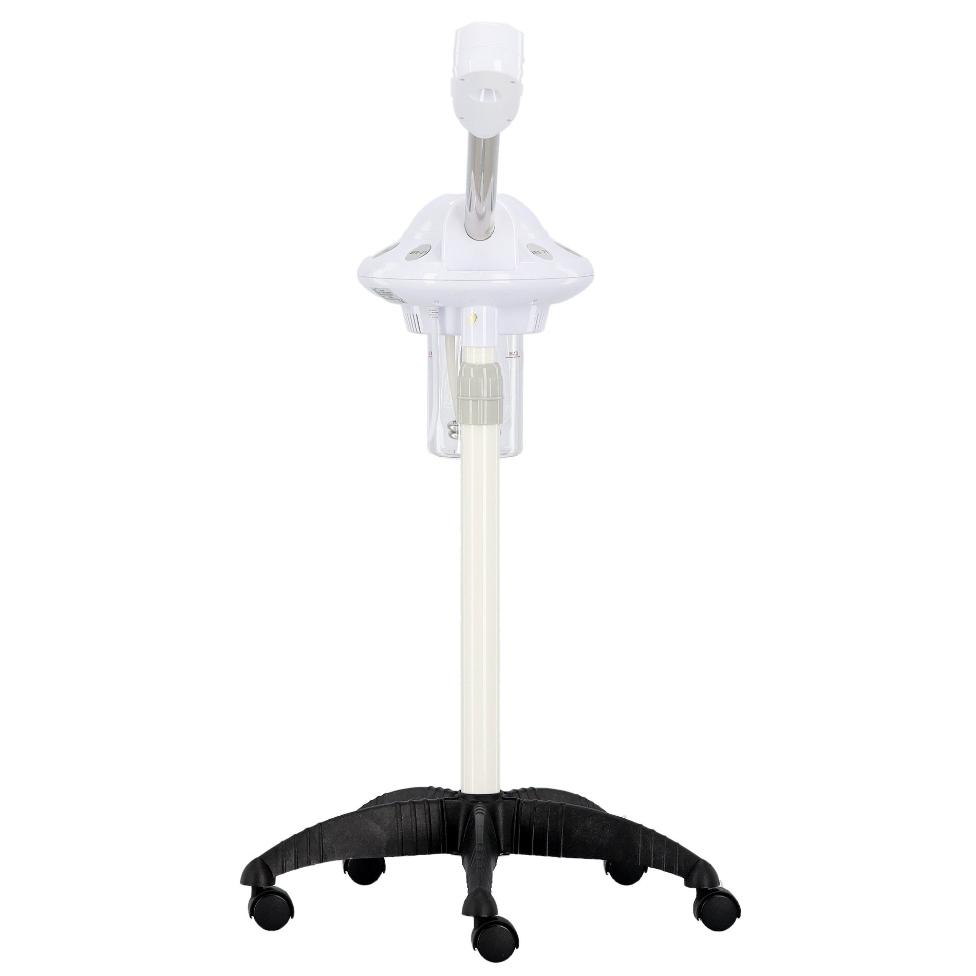 Vapozon cosmetic profesional UFO-21 pe stativ mobil cu roti pentru tratamente faciale cu abur cald si ozonoterapie Ideal Beauty.