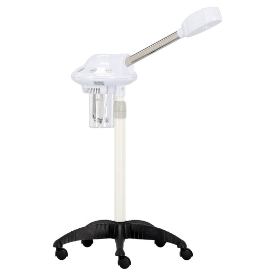 Vapozon cosmetic pentru curatarea profunda a tenului UFO-21, montat pe stativ mobil cu 5 roti pivotante.