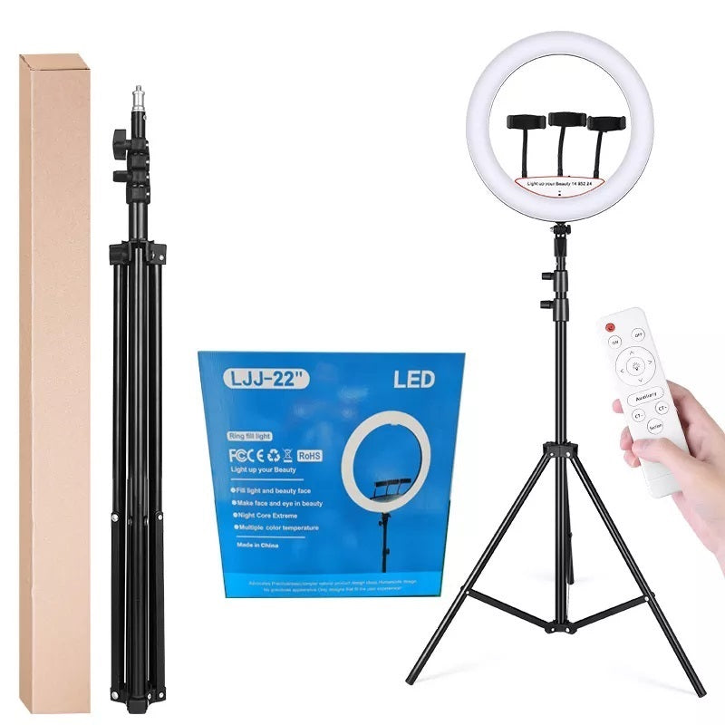 RING LIGHT LED 56cm, 55w, trepied 2m, telecomanda