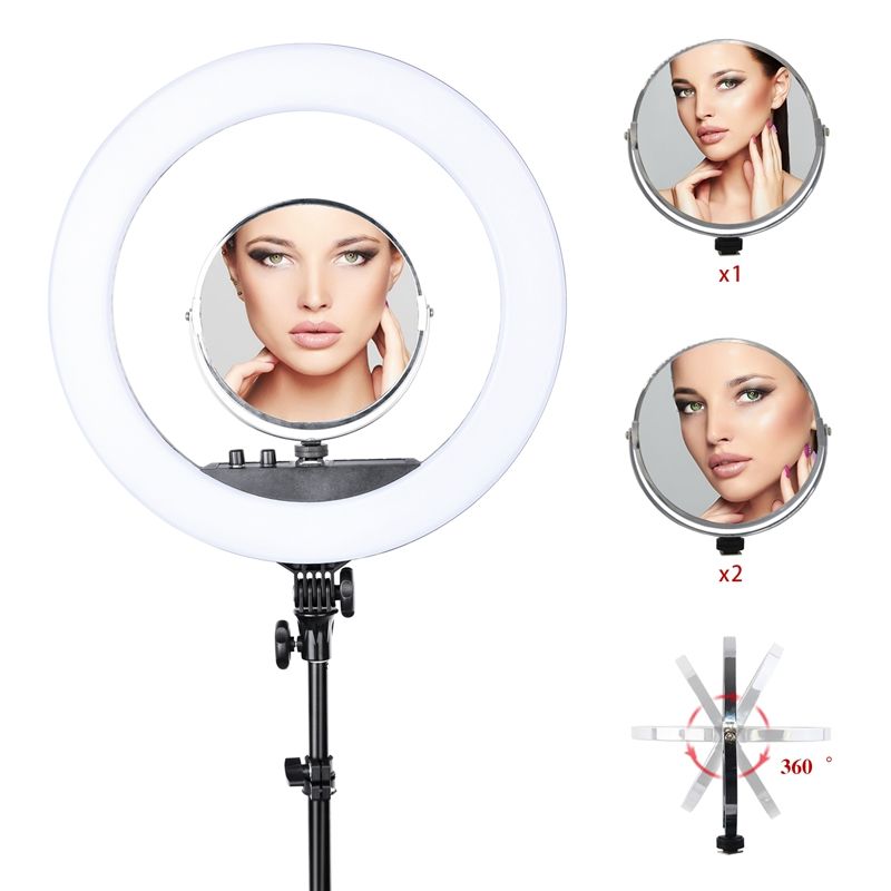 Ring Light profesional, 45 cm, USB, telecomanda wifi, oglinda, RL18 TO