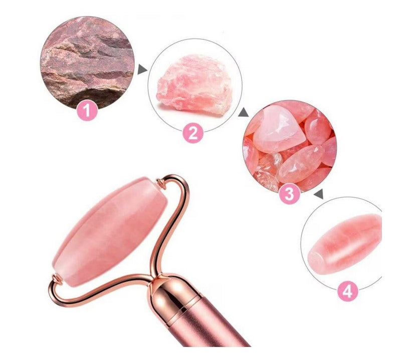 Set aparat de Masaj Facial si Corporal cu Vibratii, Rola din Jad Natural, antirid, lifting facial