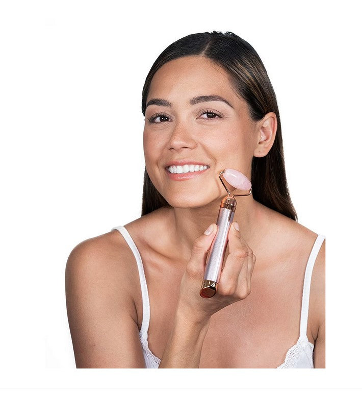 Set aparat de Masaj Facial si Corporal cu Vibratii, Rola din Jad Natural, antirid, lifting facial