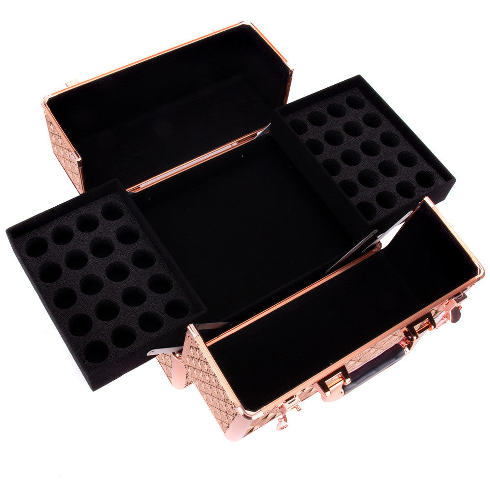 Geanta mare cu organizator, Diamond 3D, gold, marimea XL