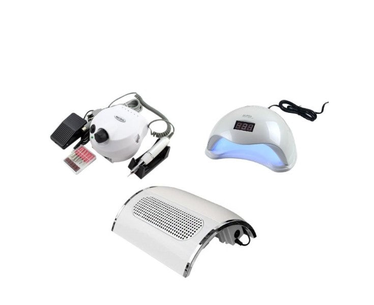 Kit aparate, lampa LED Sun5, Freza 35000RPM, Aspirator 40w