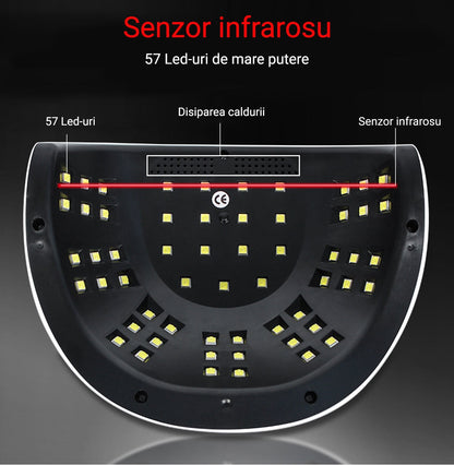 Lampa uv-led manichiura pedichiura, Sun C4 plus, 256 W, 57 LED