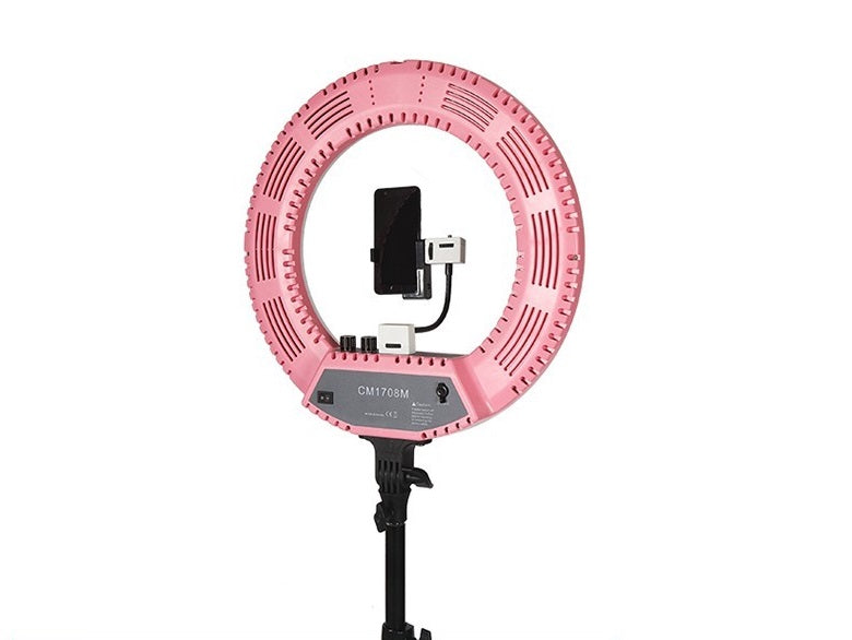 Lampa Circulara cu Oglinda, Ring Light LED, 45cm Pink